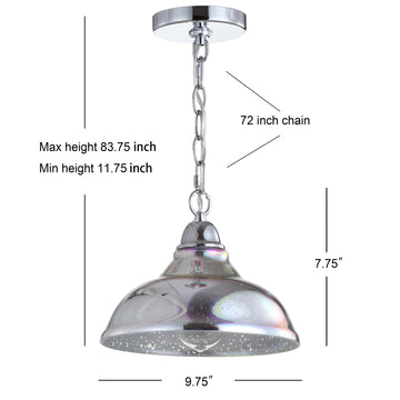 Nira 9.75" Adjustable 3D Color Burst Glass/Metal Pendant - JONATHAN Y